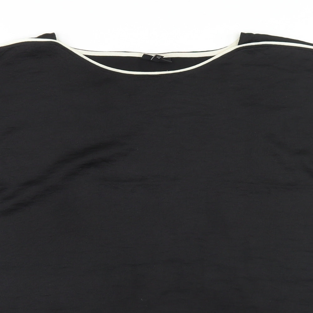 NEXT Womens Black  Polyester Basic Blouse Size 20 Round Neck