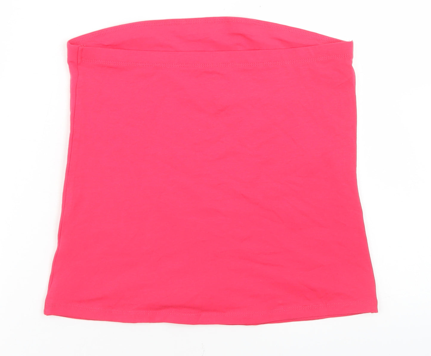F&F Womens Pink  Cotton Basic T-Shirt Size 12 Square Neck - Bandeau