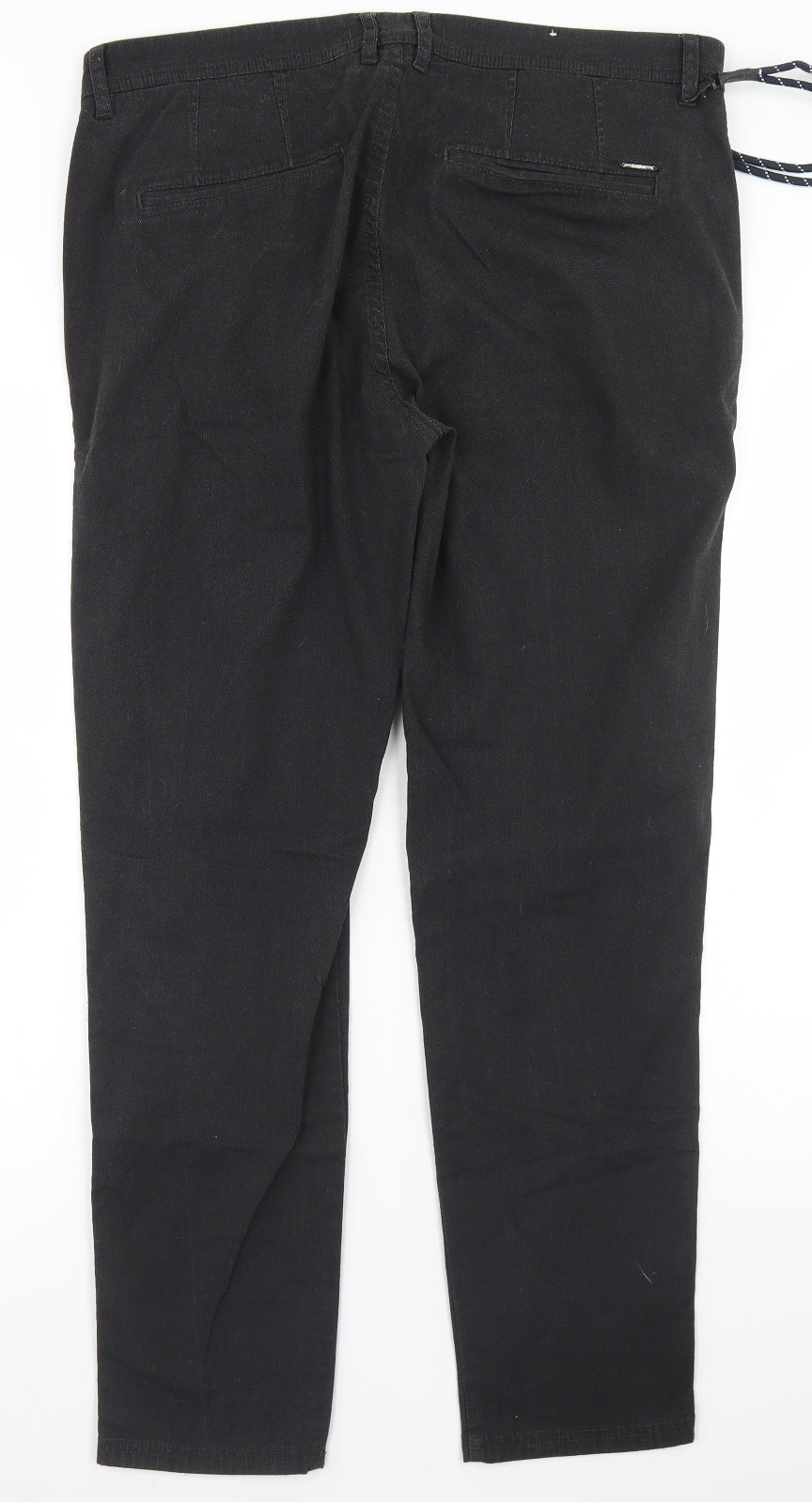 Zara Mens Black  Cotton Dress Pants Trousers Size 38 in L29 in Regular Button