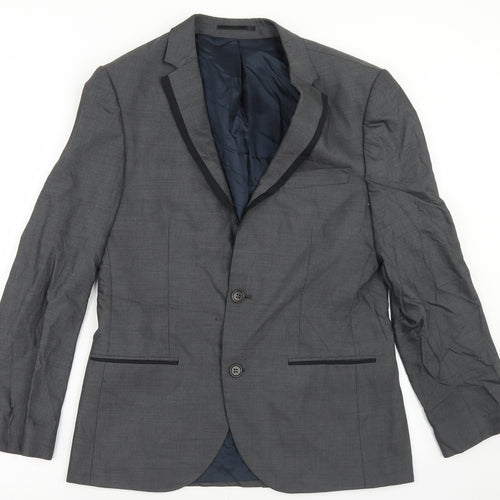 River Island Mens Grey  Viscose Jacket Blazer Size 38