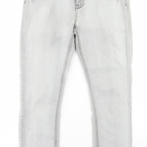 Denim 1982 Mens Grey  Cotton Skinny Jeans Size 30 in L26 in Regular Button