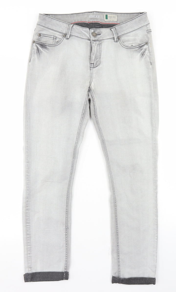 Denim 1982 Mens Grey Cotton Skinny Jeans Size 30 in L26 in Regular Button