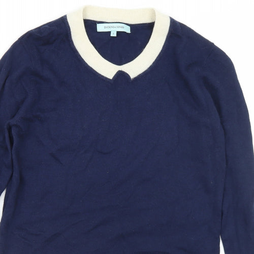 Dickins & Jones Womens Blue Crew Neck  Nylon Pullover Jumper Size S