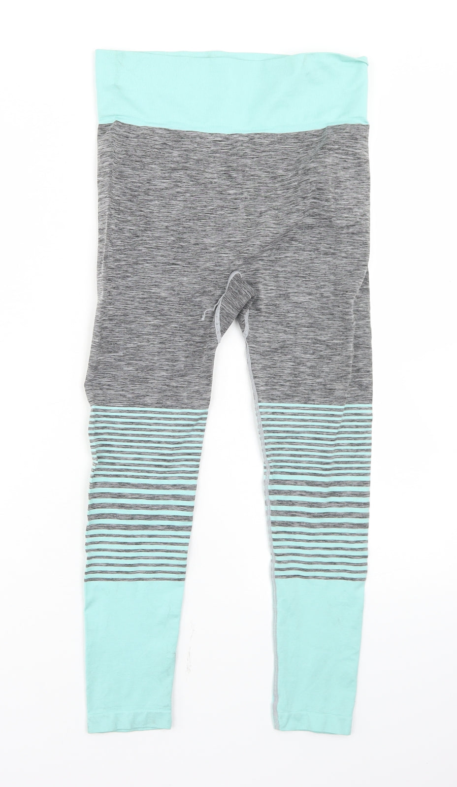 HIIT Womens Grey Colourblock Polyester Cropped Leggings Size M L21 in Regular