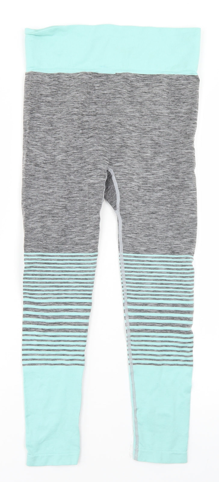 HIIT Womens Grey Colourblock Polyester Cropped Leggings Size M L21 in Regular