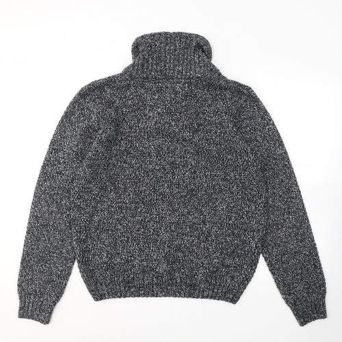 RIVINGTON Womens Black Roll Neck  Acrylic Pullover Jumper Size L