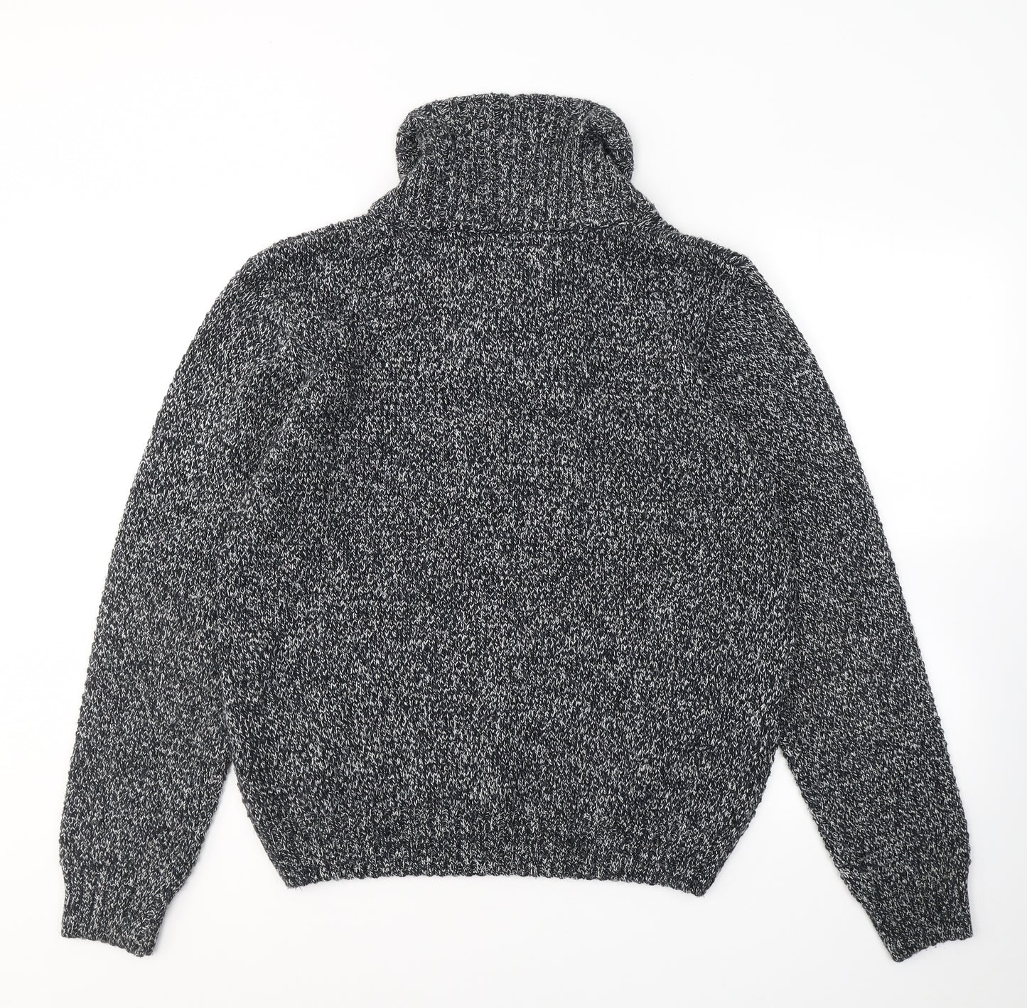 RIVINGTON Womens Black Roll Neck  Acrylic Pullover Jumper Size L