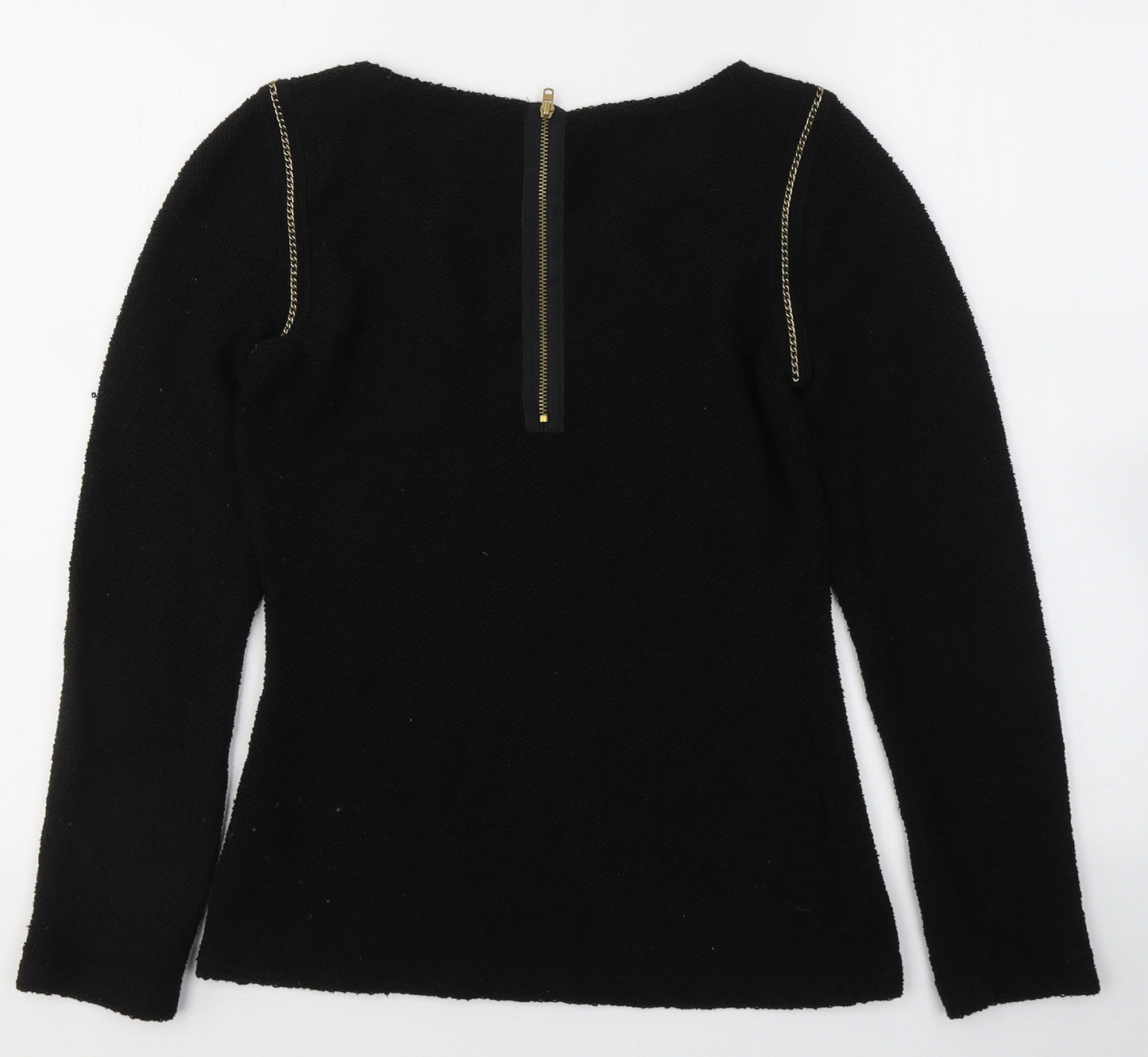 Limited Collection Womens Black  Cotton Jersey Blouse Size 8 Round Neck