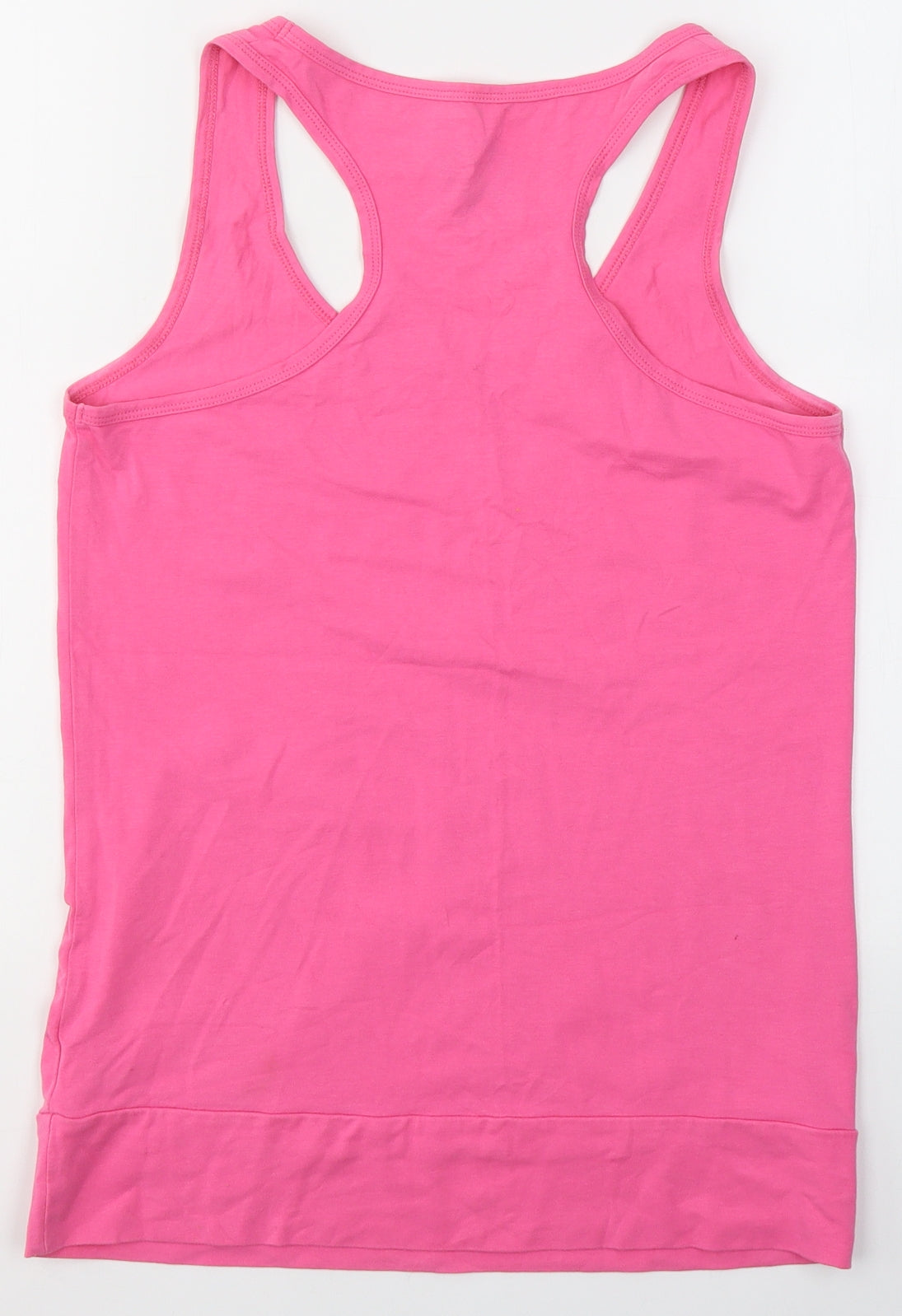 Dunnes Stores Womens Pink  Cotton Jersey Tank Size 12 Round Neck
