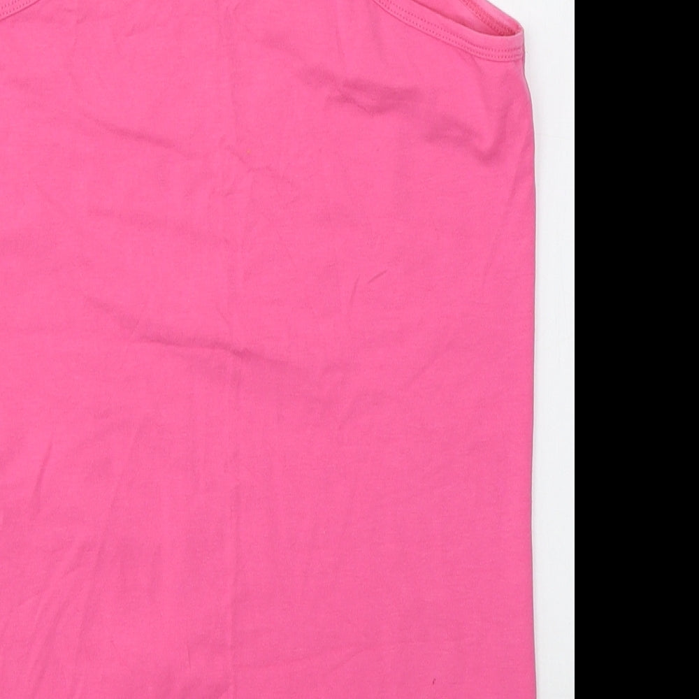 Dunnes Stores Womens Pink  Cotton Jersey Tank Size 12 Round Neck