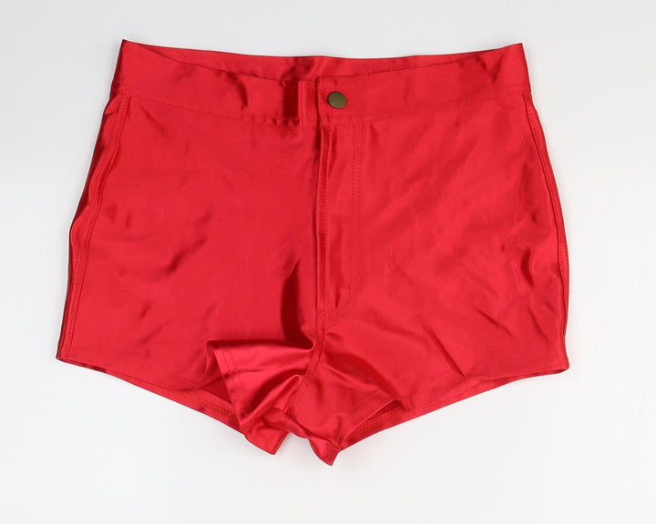 Preworn Womens Red Polyester Hot Pants Shorts Size M L3 in Regular Button