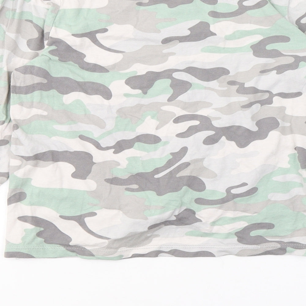 New Look Girls Grey Camouflage Cotton Jersey Casual Size 14-15 Years Round Neck Pullover - Good Vibes Only