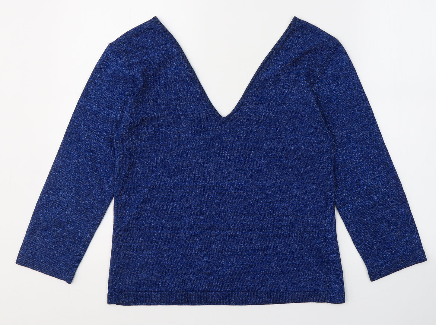 Atmosphere Womens Blue  Viscose Basic Blouse Size 10 V-Neck