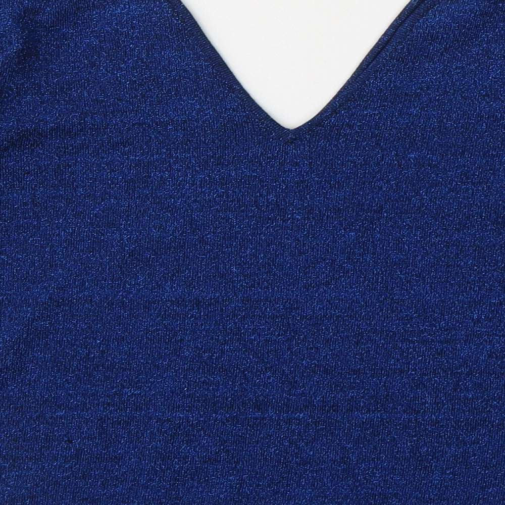 Atmosphere Womens Blue  Viscose Basic Blouse Size 10 V-Neck