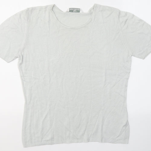 Marks and Spencer Womens Grey  Viscose Jersey T-Shirt Size 12 Round Neck