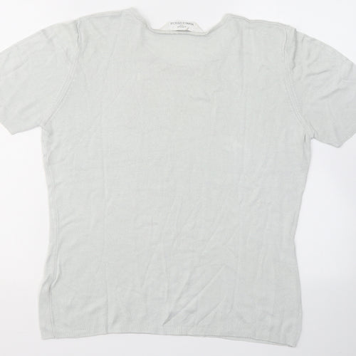 Marks and Spencer Womens Grey  Viscose Jersey T-Shirt Size 12 Round Neck