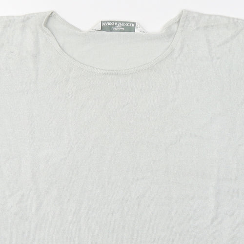Marks and Spencer Womens Grey  Viscose Jersey T-Shirt Size 12 Round Neck