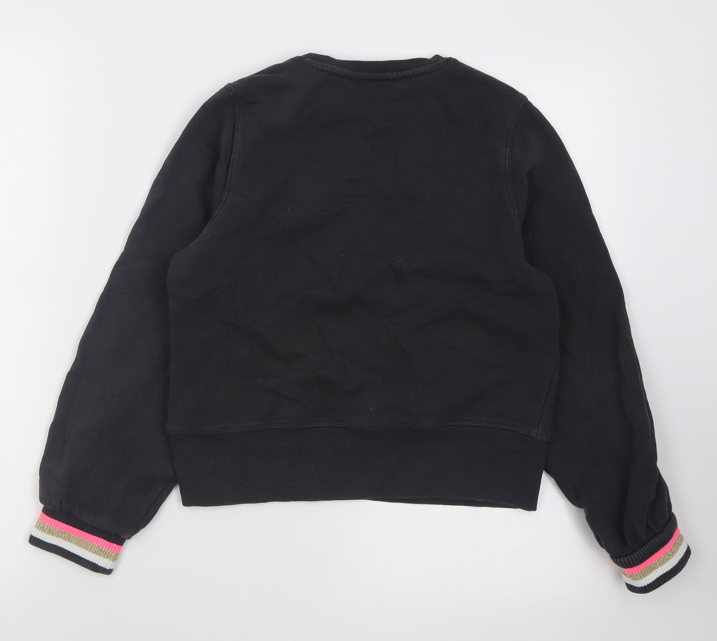 Marks and Spencer Girls Black  Cotton Pullover Sweatshirt Size 11-12 Years   - awesome
