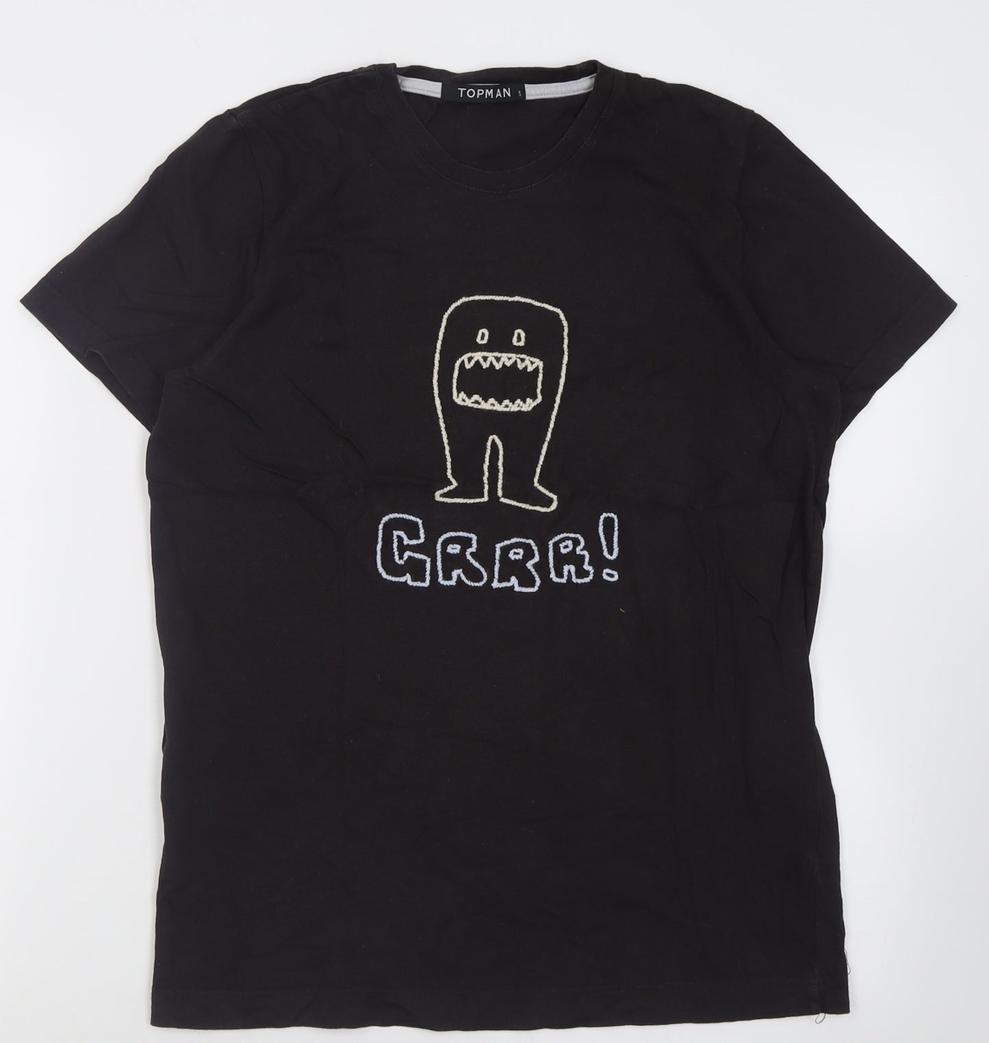 Topman Mens Brown  Cotton  T-Shirt Size S Crew Neck