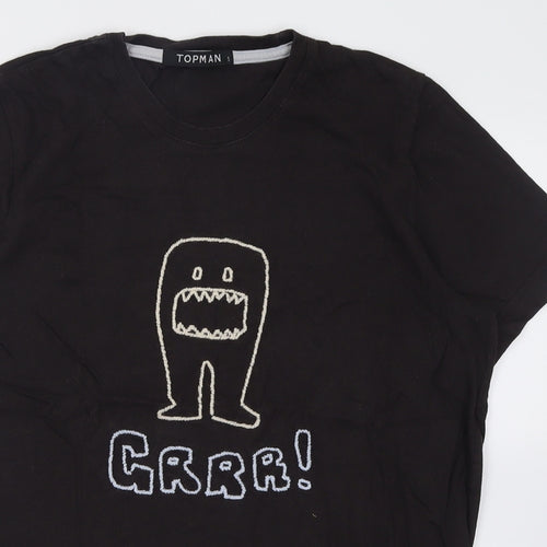 Topman Mens Brown  Cotton  T-Shirt Size S Crew Neck