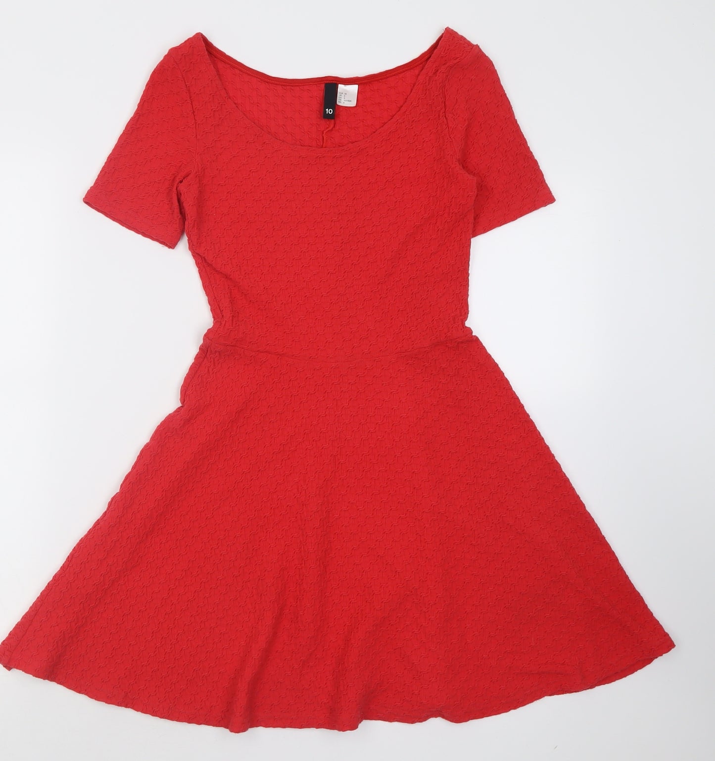H&M Womens Red  Polyacrylate Fibre A-Line  Size 10  Scoop Neck Pullover