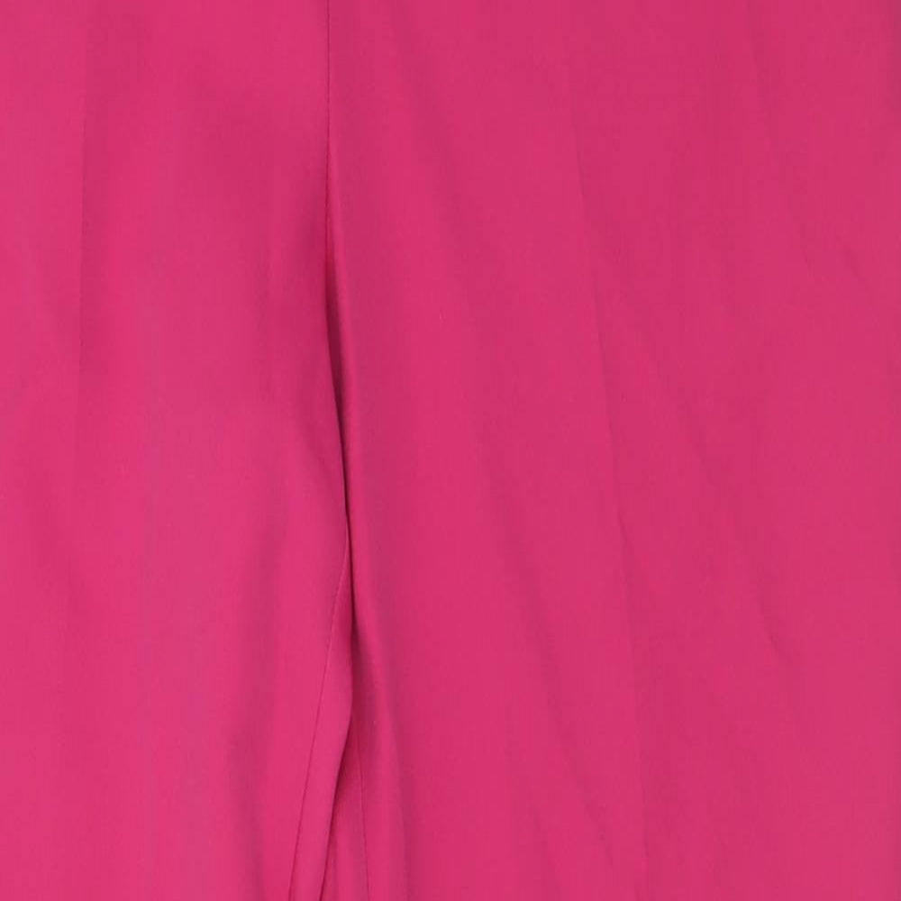 Primark Womens Pink  Polyester Trousers  Size 12 L31 in Regular Hook & Eye