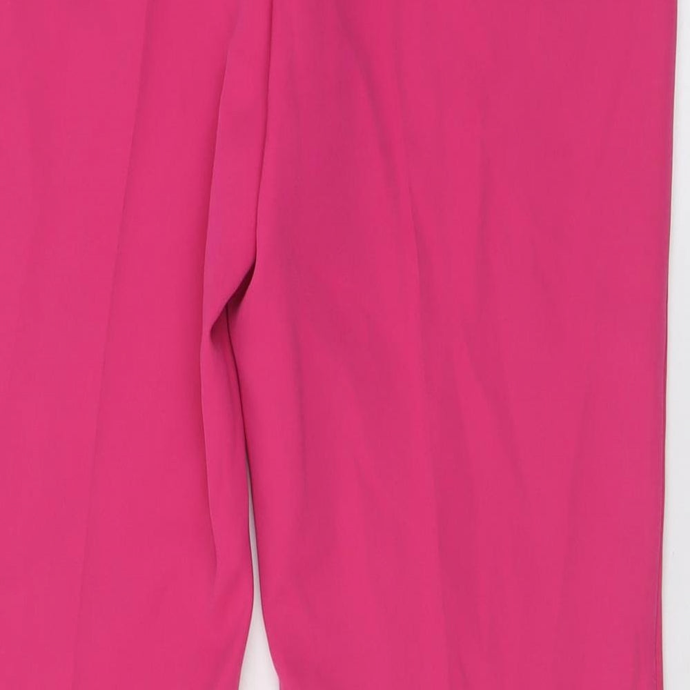 Primark Womens Pink  Polyester Trousers  Size 12 L31 in Regular Hook & Eye