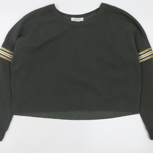 Primark Womens Green  Polyester Pullover Sweatshirt Size 8  Pullover - Crop