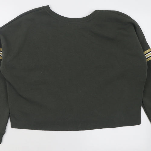 Primark Womens Green  Polyester Pullover Sweatshirt Size 8  Pullover - Crop
