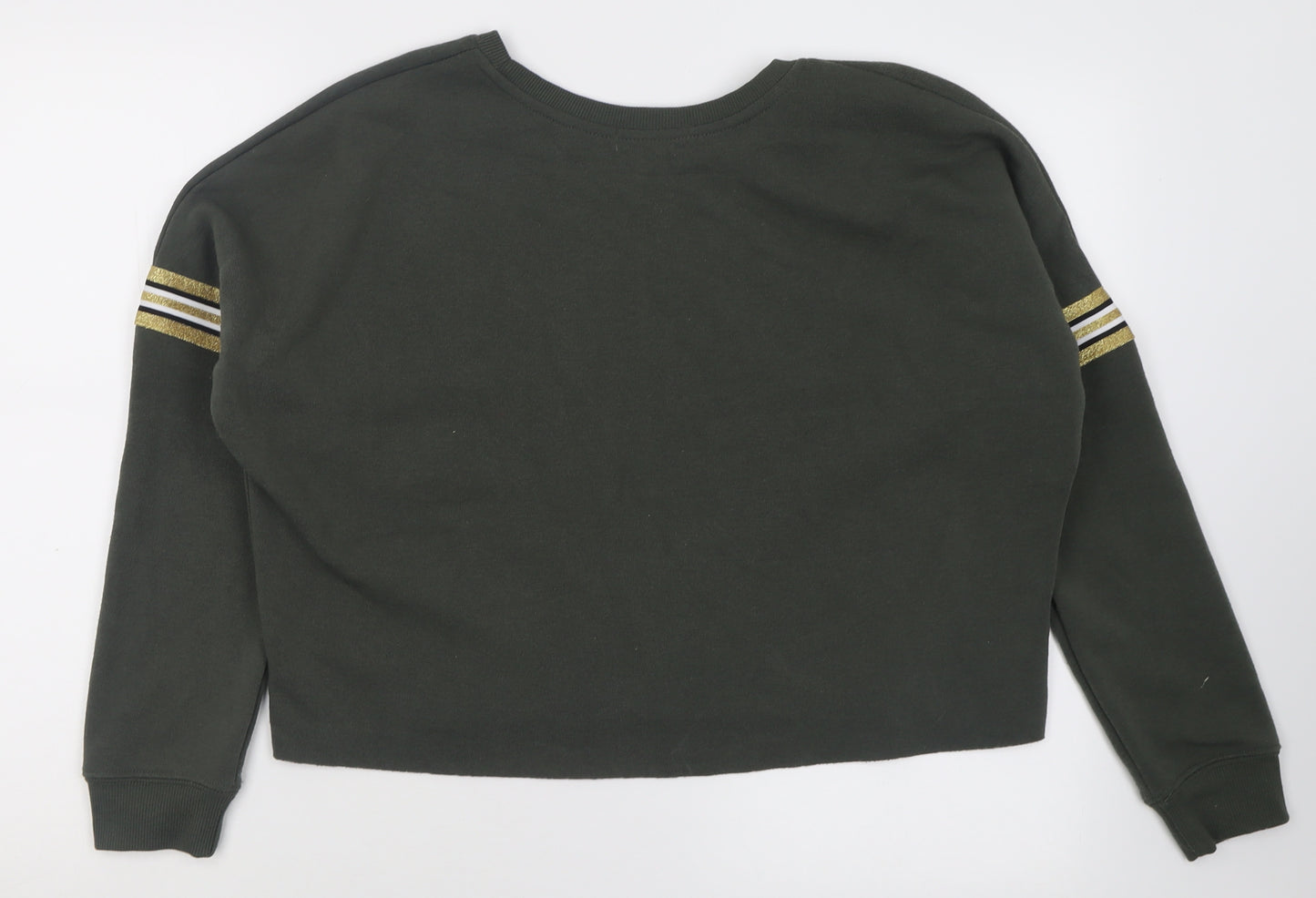 Primark Womens Green  Polyester Pullover Sweatshirt Size 8  Pullover - Crop
