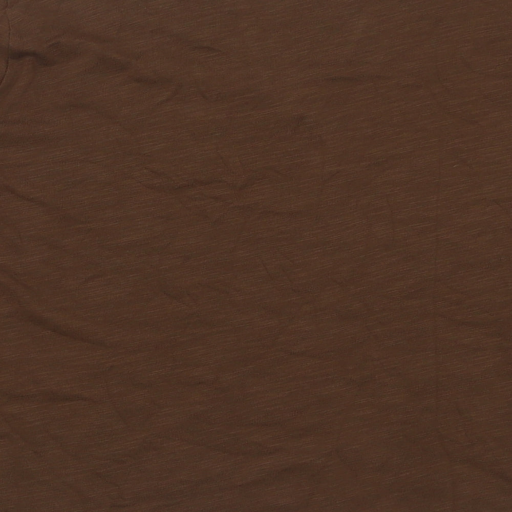 mos mosh Womens Brown V-Neck  Cotton Pullover Jumper Size L