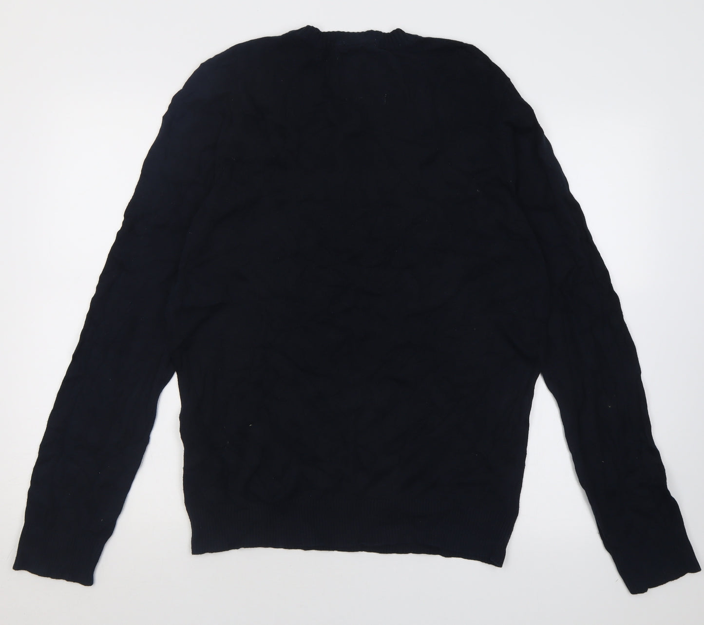 Abercrombie & Fitch Mens Black V-Neck  Cotton Pullover Jumper Size M