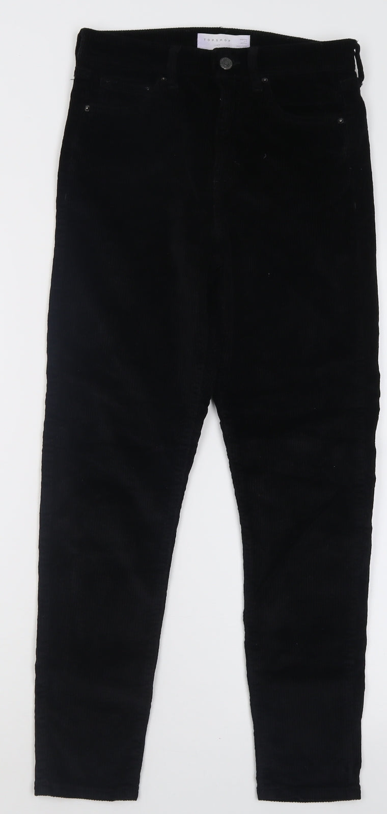Topshop Womens Black  Cotton Skinny Jeans Size 28 L30 in Regular Button