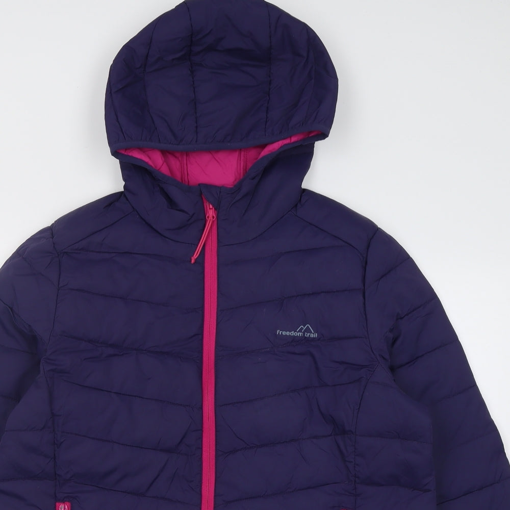 Freedom trail Womens Purple   Puffer Jacket Jacket Size 14  Zip