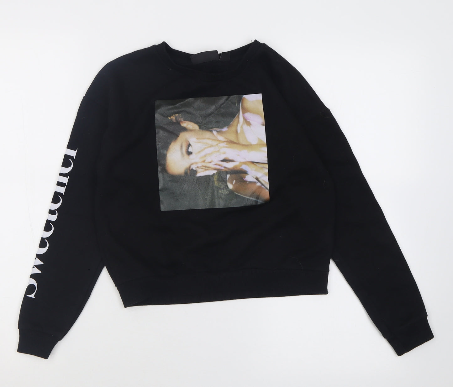 Primark Girls Black  Cotton Pullover Sweatshirt Size 11-12 Years  Pullover - Ariana Grande