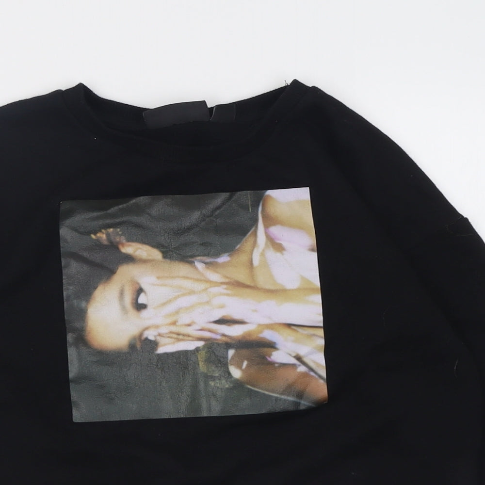 Primark Girls Black  Cotton Pullover Sweatshirt Size 11-12 Years  Pullover - Ariana Grande