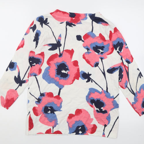 Marks and Spencer Womens Pink Crew Neck Floral Viscose Pullover Jumper Size 12