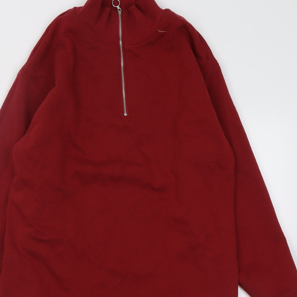 Marks and Spencer Womens Red  Polyester Jumper Dress  Size 8  High Neck Zip