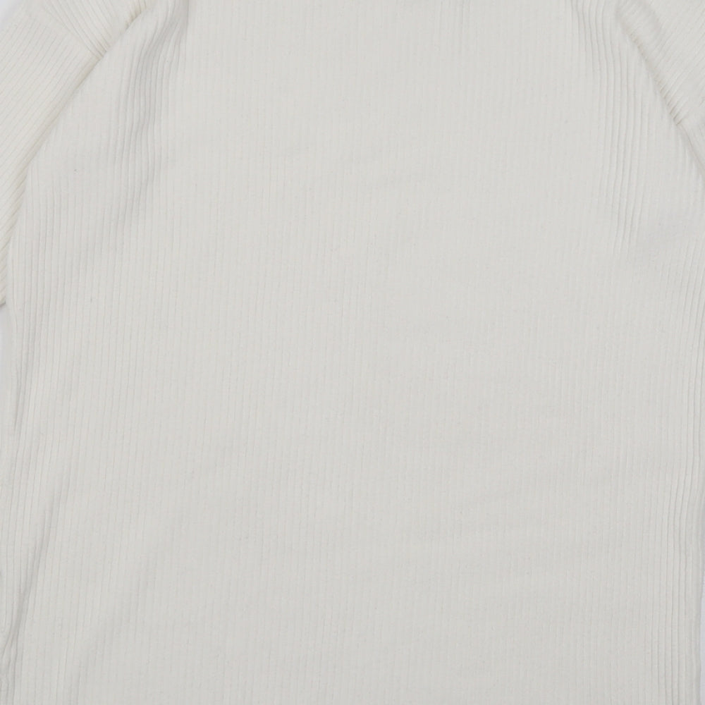 F&F Womens White  Polyester Jumper Dress  Size 10  High Neck Pullover