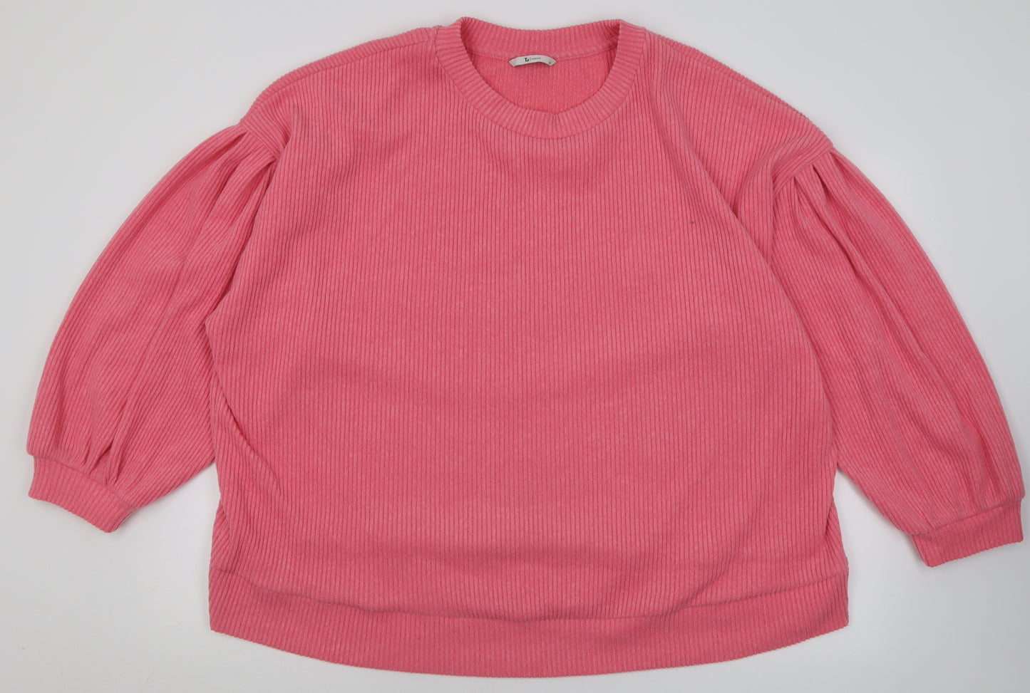 TU Womens Pink Crew Neck  Polyester Pullover Jumper Size 26