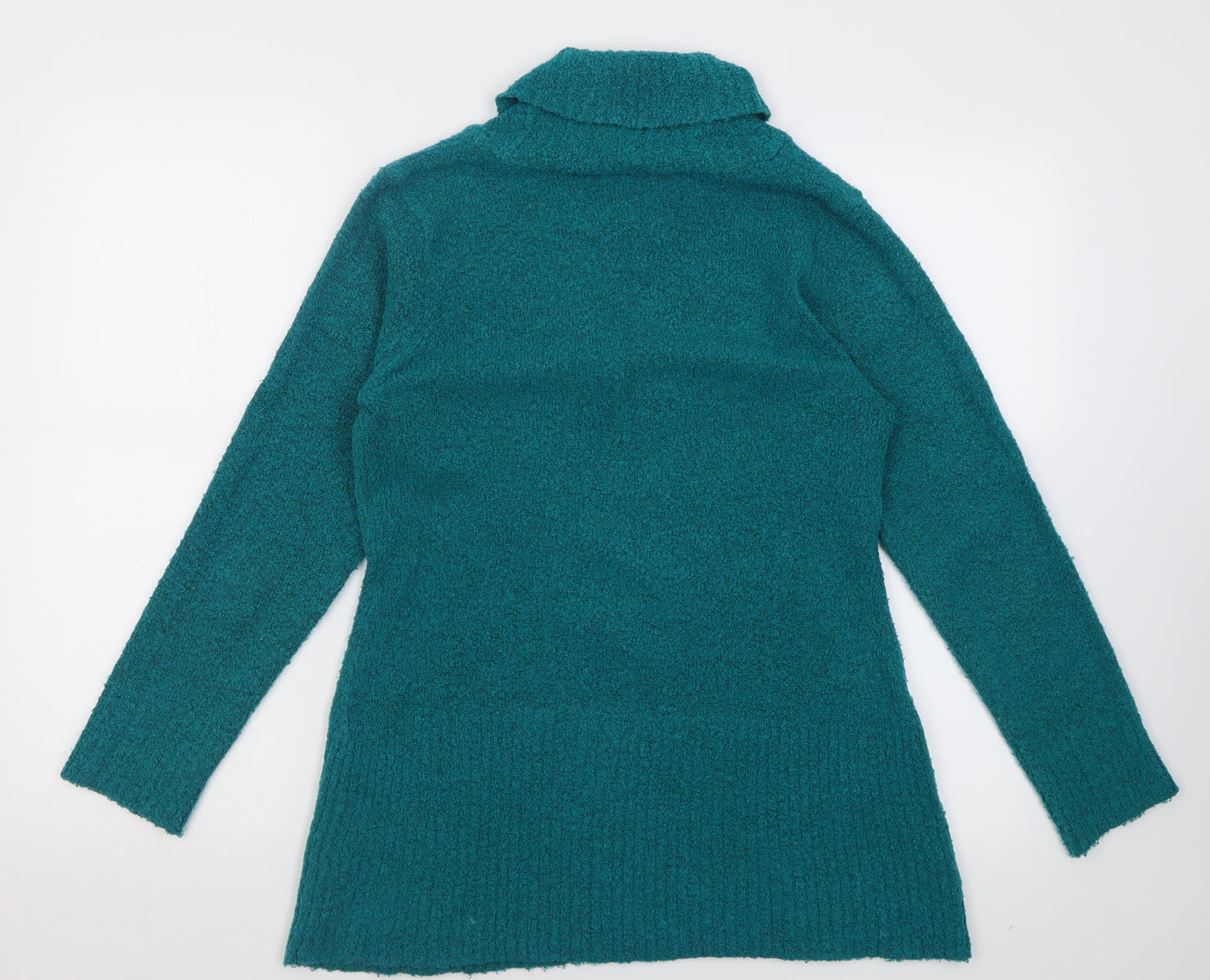 M&Co Womens Blue V-Neck  Acrylic Tunic Jumper Size M