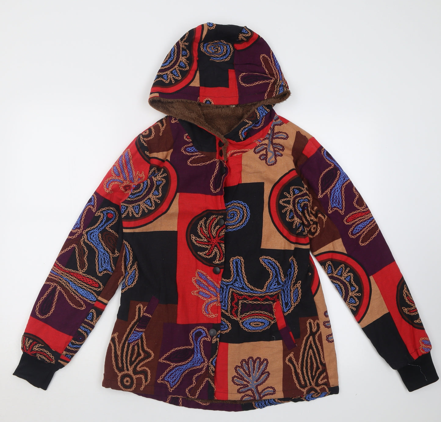Preworn Womens Multicoloured Geometric  Jacket  Size M  Button