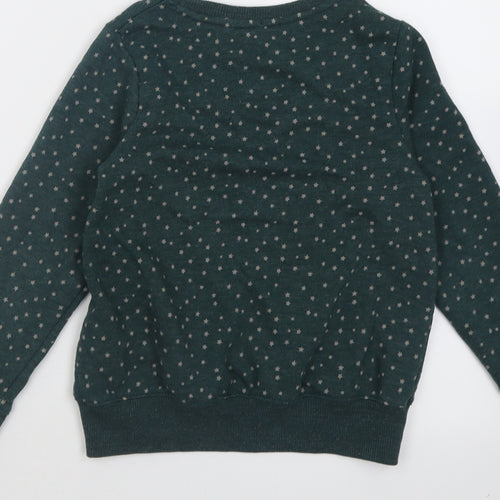 NEXT Girls Green Geometric Cotton Pullover Sweatshirt Size 8 Years  Pullover - Star Pattern