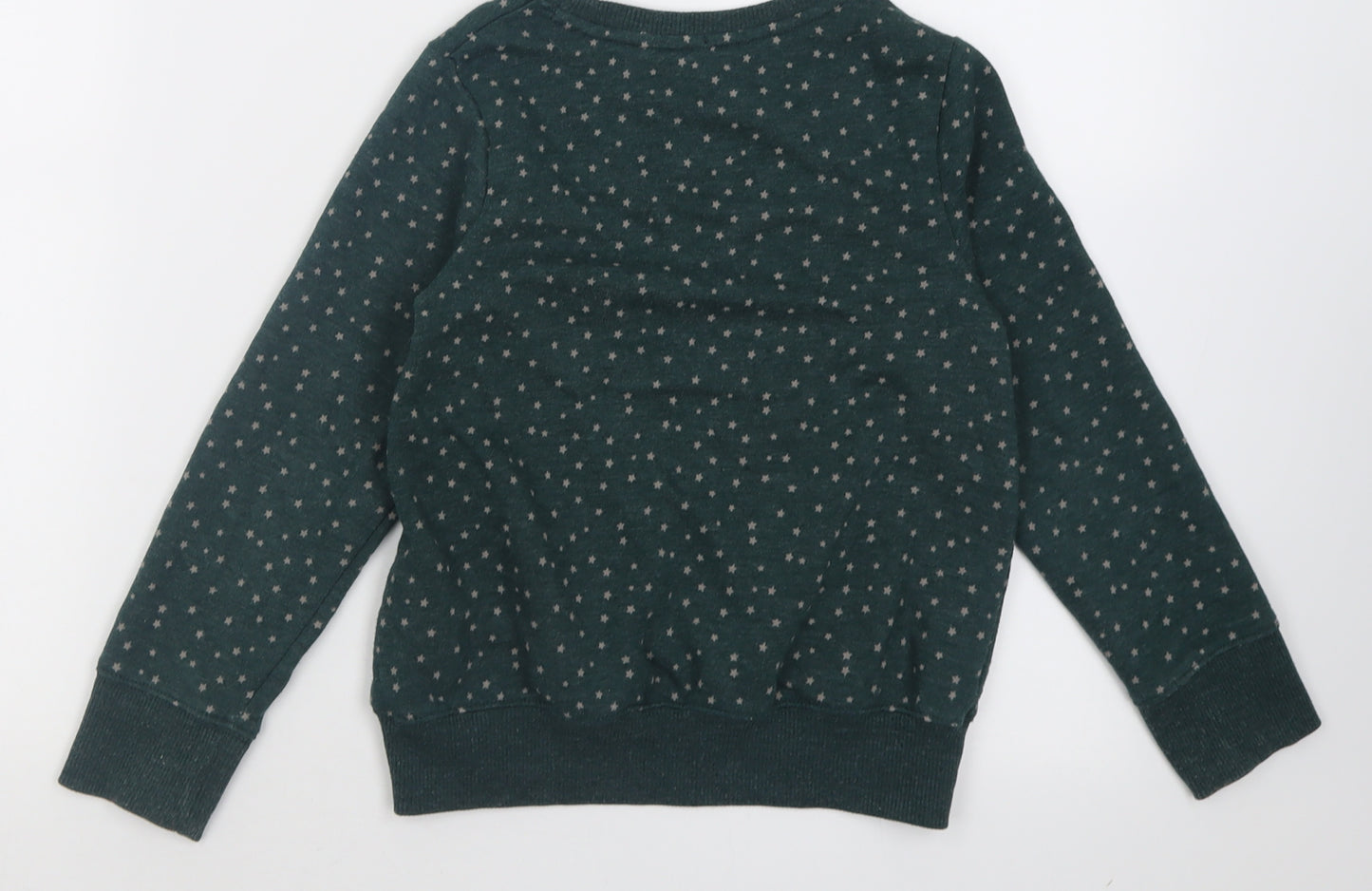 NEXT Girls Green Geometric Cotton Pullover Sweatshirt Size 8 Years  Pullover - Star Pattern