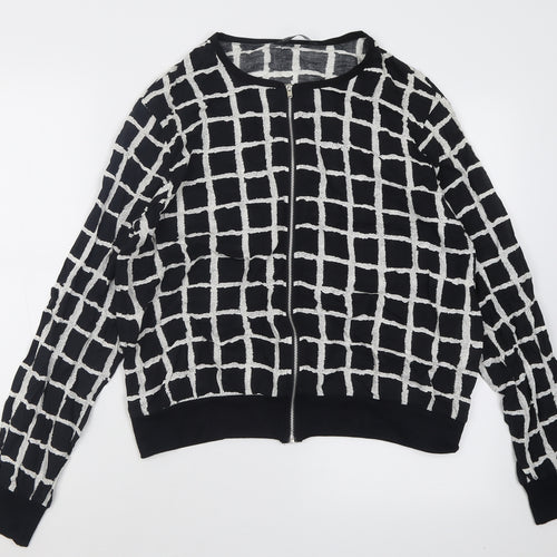 Dorothy Perkins Womens Black Check  Jacket  Size 14  Zip