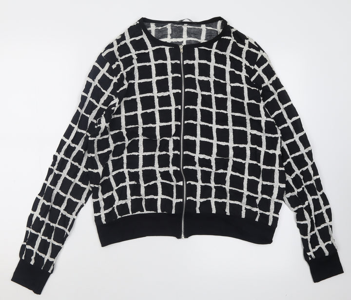 Dorothy Perkins Womens Black Check Jacket Size 14 Zip