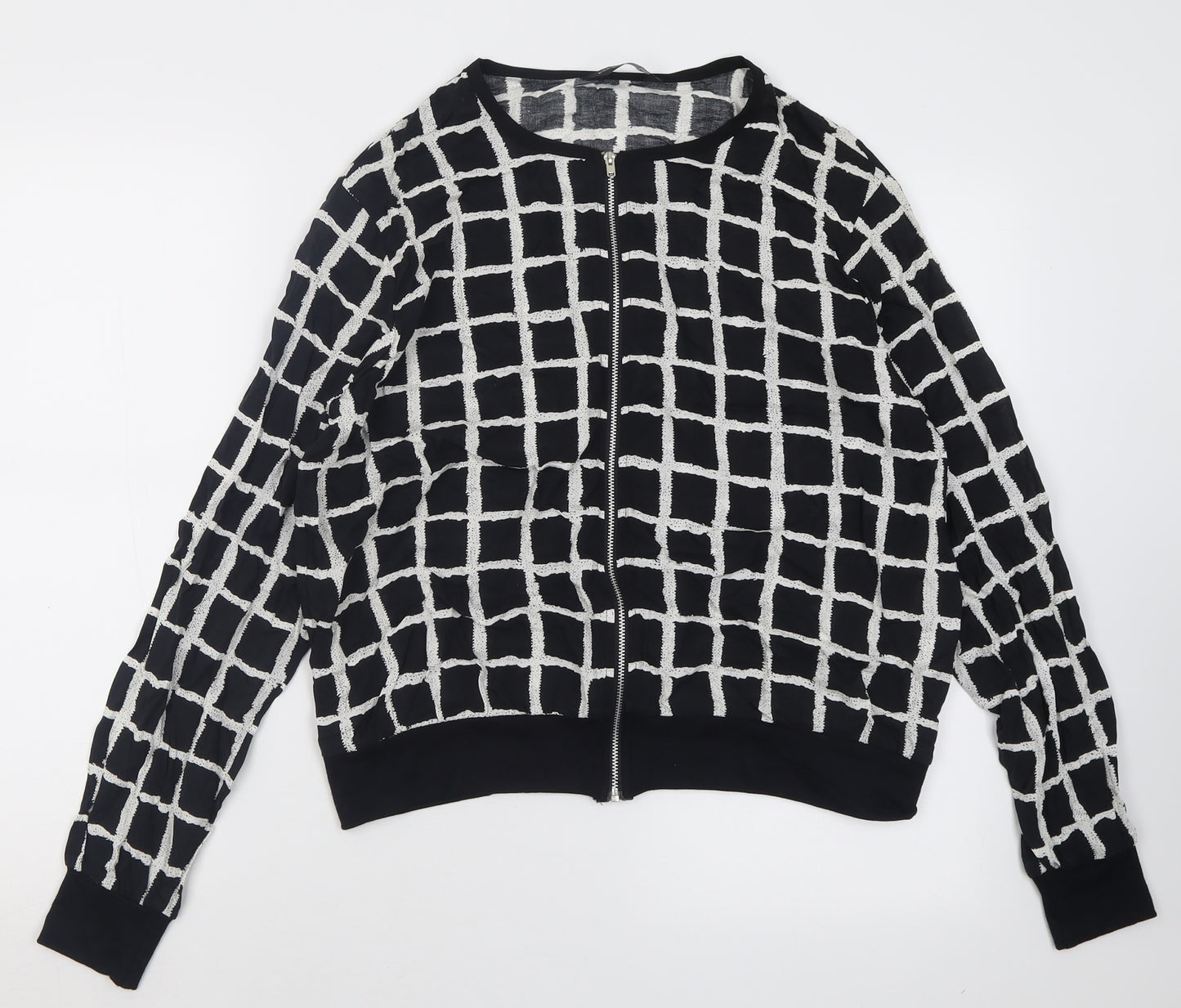 Dorothy Perkins Womens Black Check  Jacket  Size 14  Zip