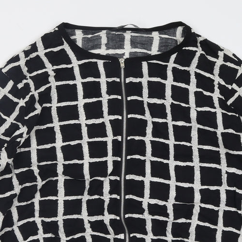 Dorothy Perkins Womens Black Check  Jacket  Size 14  Zip