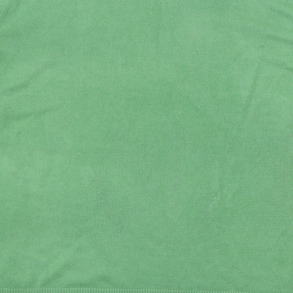 Marks and Spencer Womens Green Crew Neck  Acrylic Pullover Jumper Size 14