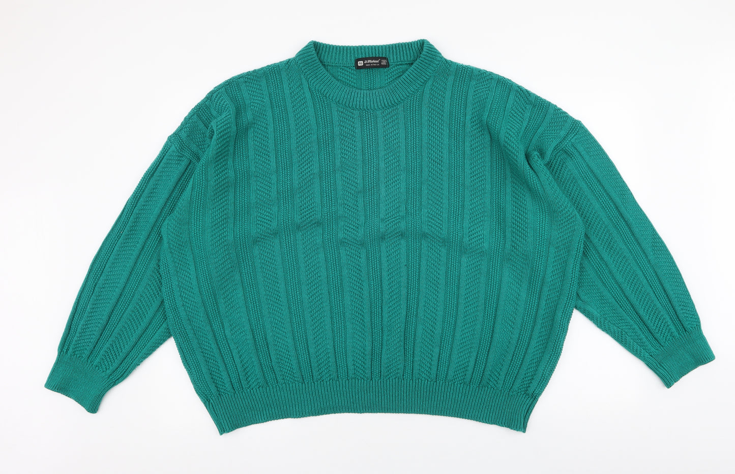 St Michael  Womens Green High Neck  Acrylic Pullover Jumper Size 18